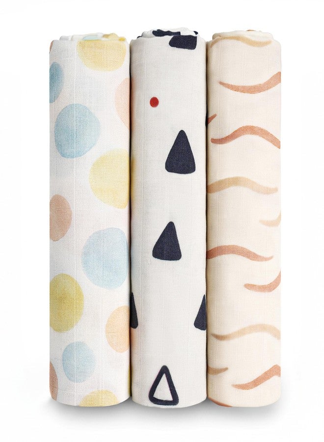 HECCEI Soft Large Swaddle Blankets 3-Pack 47" x 47" Muslin Swaddle Blankets for Girls & Boys, Baby Receiving Swaddles, Ideal Newborn & Infant Swaddling Set, Perfect - Image 1